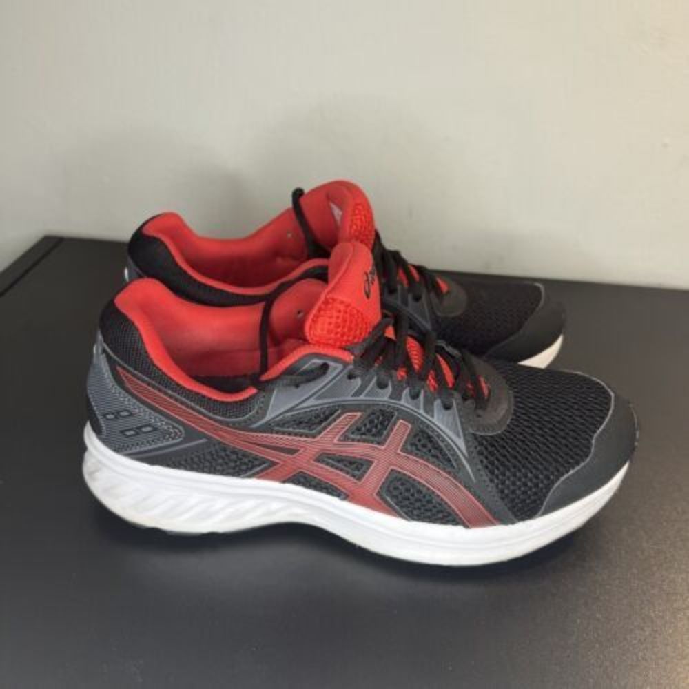 Asics Mens Size 8.5 Jolt 2 Running Shoes 1011A167 Red/Black Lace Up Sneakers - Picture 2 of 10